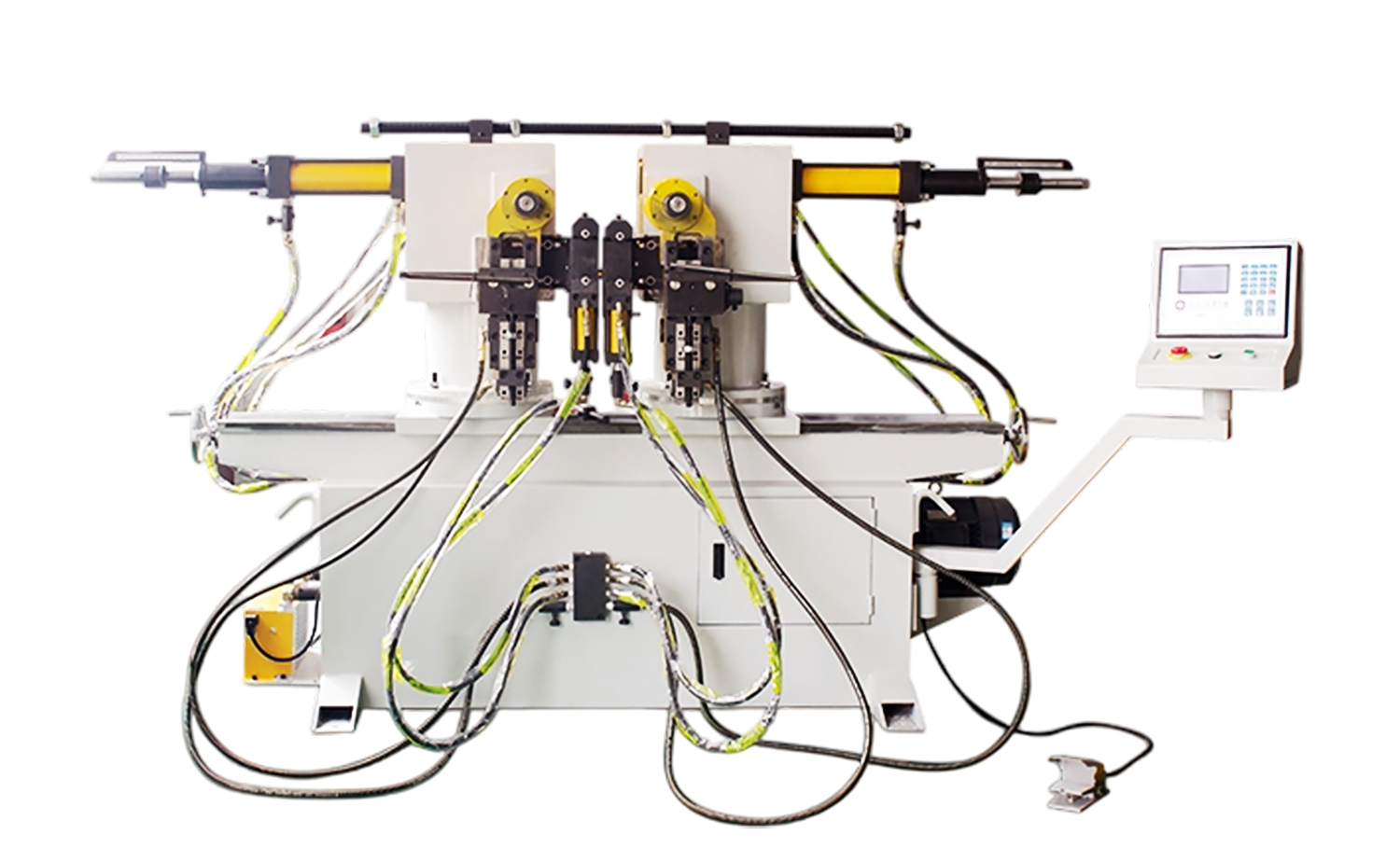 Машина для гибки труб с двойной головкой и вращающимся механизмом